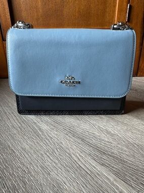 Coach Two-Tone Light Blue and dark navy Leather Crossbody